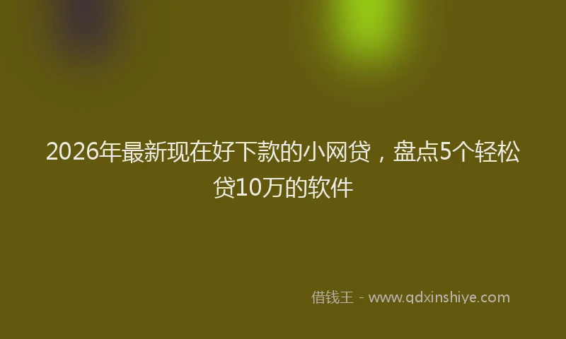 2026年最新现在好下款的小网贷，盘点5个轻松贷10万的软件