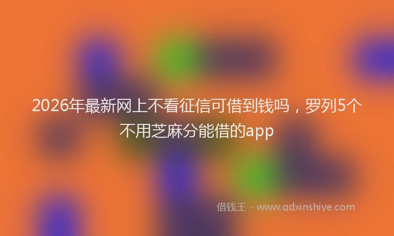 2026年最新网上不看征信可借到钱吗，罗列5个不用芝麻分能借的app