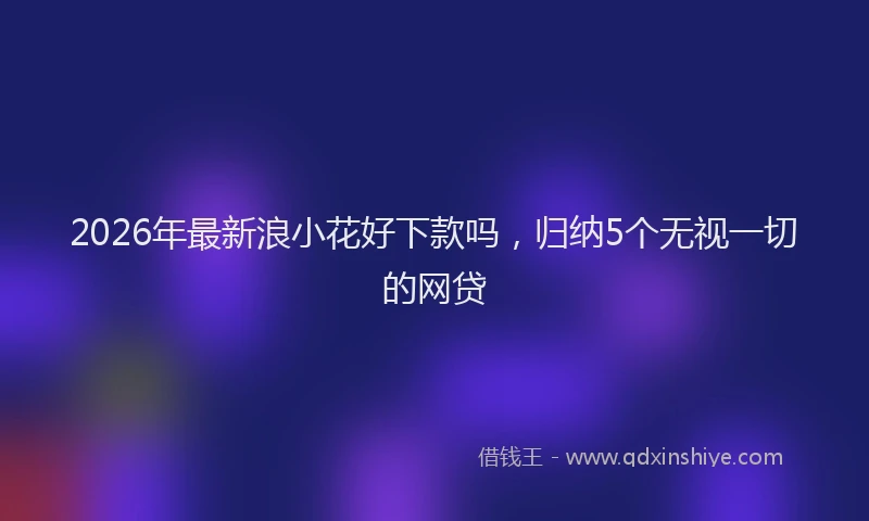 2026年最新浪小花好下款吗，归纳5个无视一切的网贷