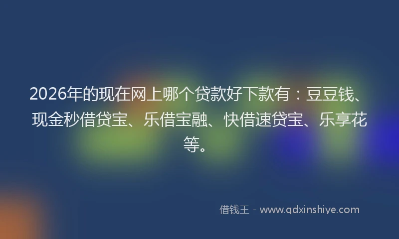 2026年的现在网上哪个贷款好下款有：豆豆钱、现金秒借贷宝、乐借宝融、快借速贷宝、乐享花等。