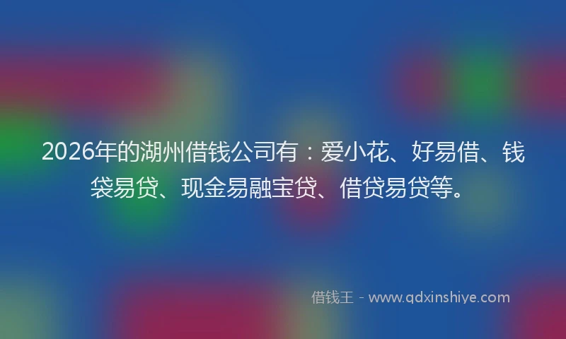 2026年的湖州借钱公司有：爱小花、好易借、钱袋易贷、现金易融宝贷、借贷易贷等。
