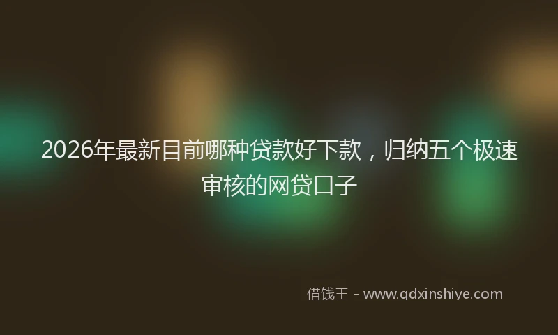 2026年最新目前哪种贷款好下款，归纳五个极速审核的网贷口子