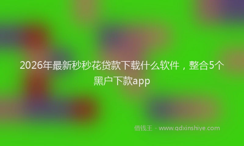 2026年最新秒秒花贷款下载什么软件，整合5个黑户下款app
