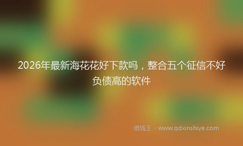 2026年最新海花花好下款吗，整合五个征信不好负债高的软件