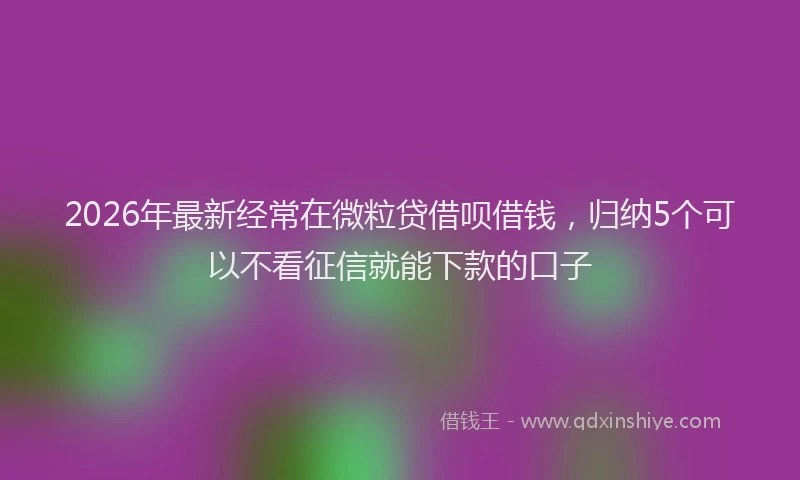 2026年最新经常在微粒贷借呗借钱，归纳5个可以不看征信就能下款的口子