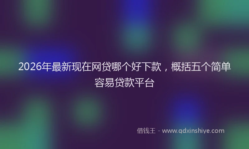 2026年最新现在网贷哪个好下款，概括五个简单容易贷款平台
