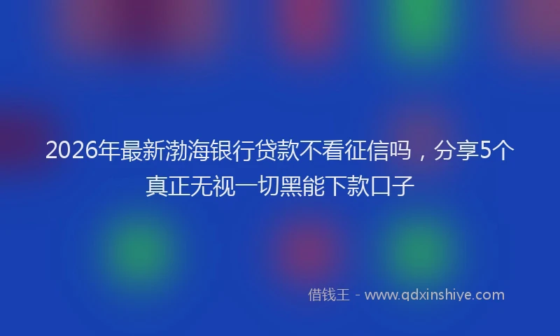 2026年最新渤海银行贷款不看征信吗，分享5个真正无视一切黑能下款口子
