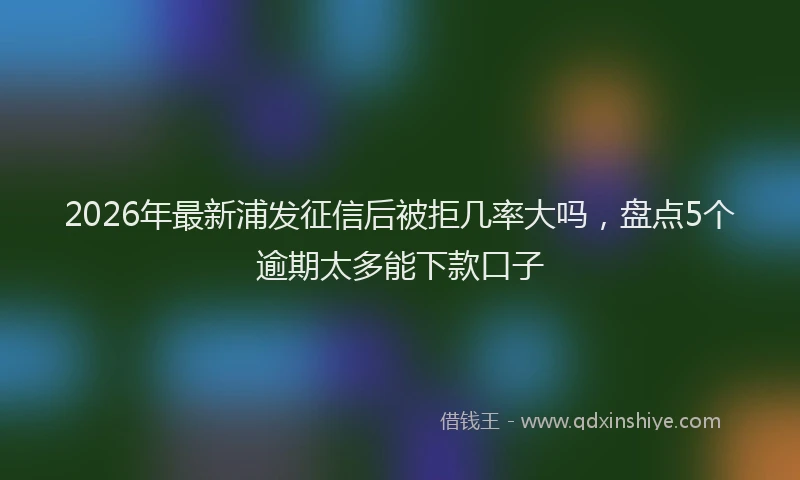 2026年最新浦发征信后被拒几率大吗，盘点5个逾期太多能下款口子