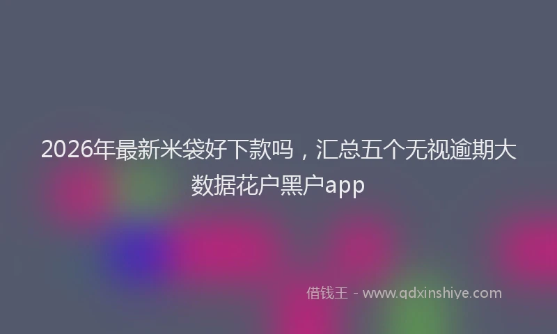 2026年最新米袋好下款吗，汇总五个无视逾期大数据花户黑户app