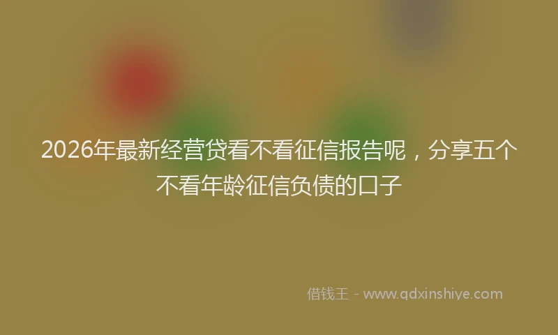 2026年最新经营贷看不看征信报告呢，分享五个不看年龄征信负债的口子
