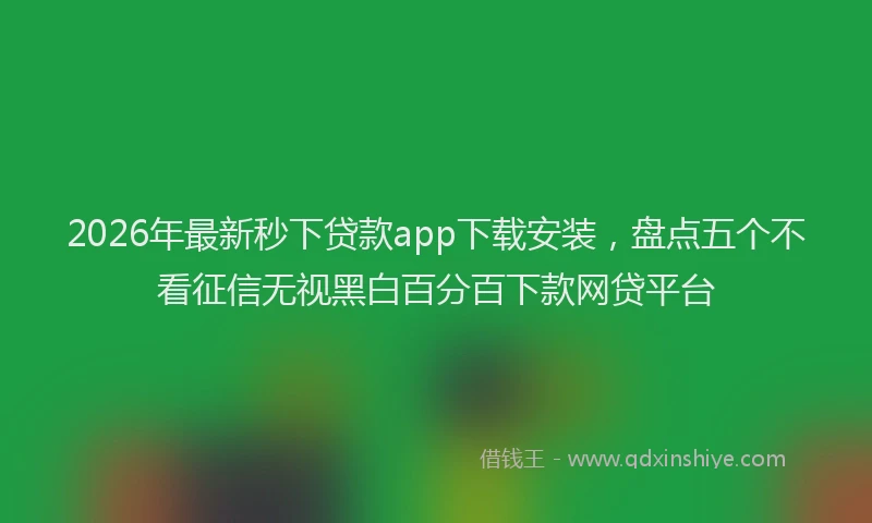 2026年最新秒下贷款app下载安装，盘点五个不看征信无视黑白百分百下款网贷平台