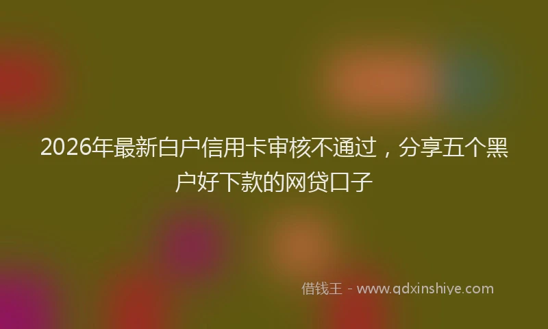 2026年最新白户信用卡审核不通过，分享五个黑户好下款的网贷口子