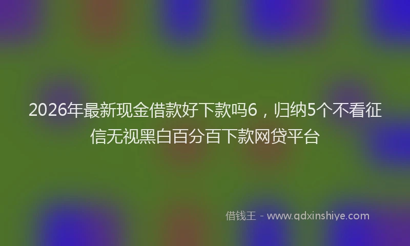 2026年最新现金借款好下款吗6，归纳5个不看征信无视黑白百分百下款网贷平台
