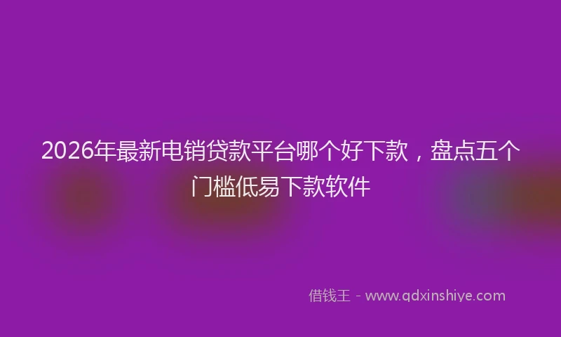2026年最新电销贷款平台哪个好下款，盘点五个门槛低易下款软件