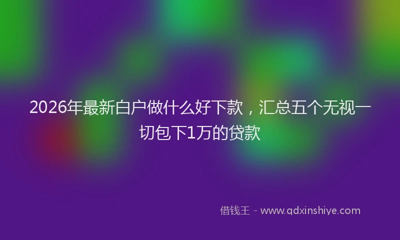 2026年最新白户做什么好下款，汇总五个无视一切包下1万的贷款