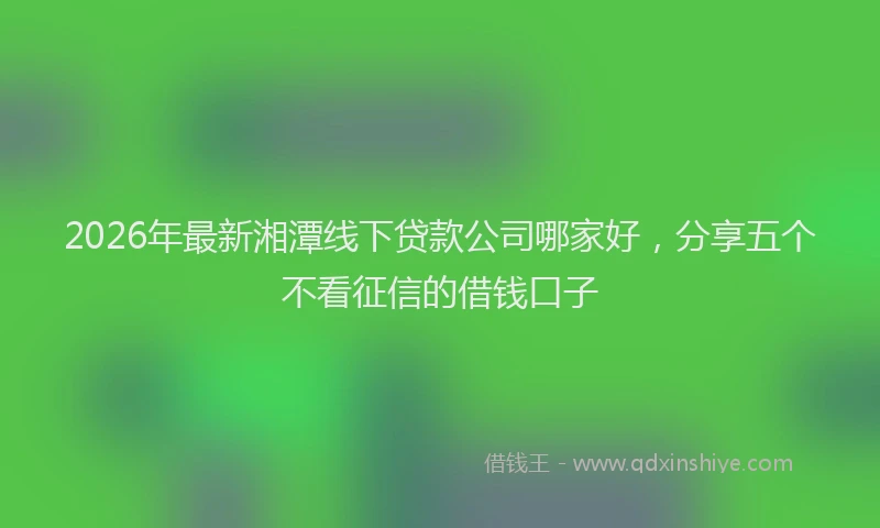2026年最新湘潭线下贷款公司哪家好，分享五个不看征信的借钱口子