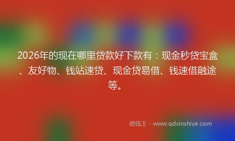 2026年的现在哪里贷款好下款有：现金秒贷宝盒、友好物、钱站速贷、现金贷易借、钱速借融途等。