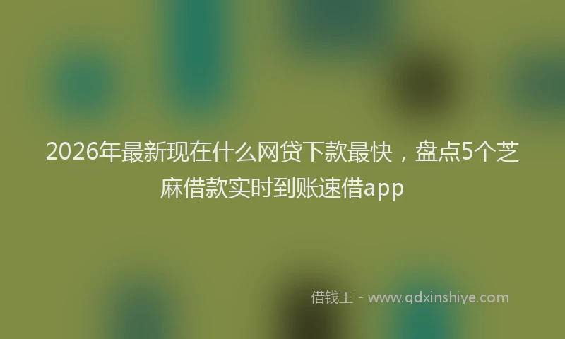 2026年最新现在什么网贷下款最快，盘点5个芝麻借款实时到账速借app