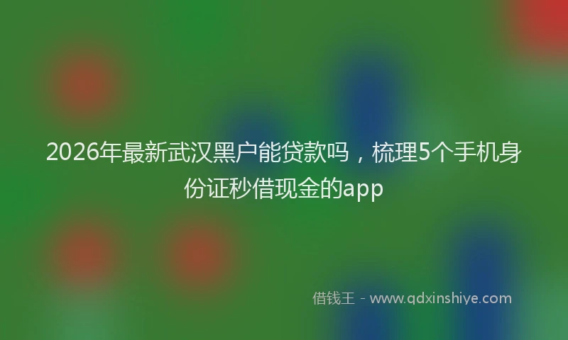 2026年最新武汉黑户能贷款吗，梳理5个手机身份证秒借现金的app