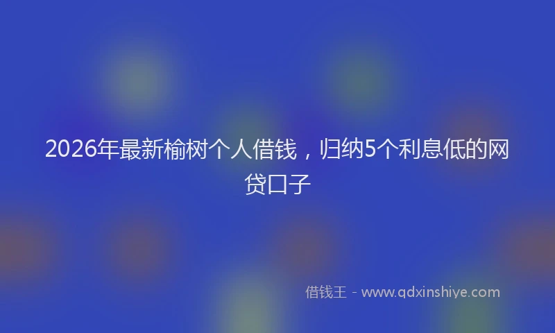 2026年最新榆树个人借钱，归纳5个利息低的网贷口子