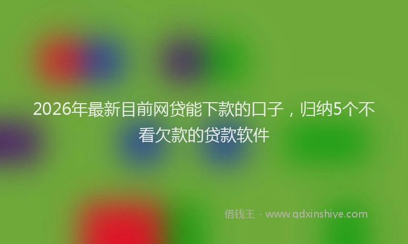2026年最新目前网贷能下款的口子，归纳5个不看欠款的贷款软件