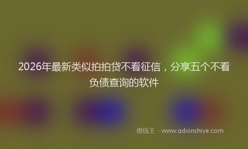 2026年最新类似拍拍贷不看征信，分享五个不看负债查询的软件