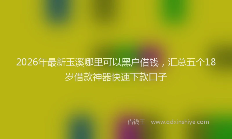 2026年最新玉溪哪里可以黑户借钱，汇总五个18岁借款神器快速下款口子