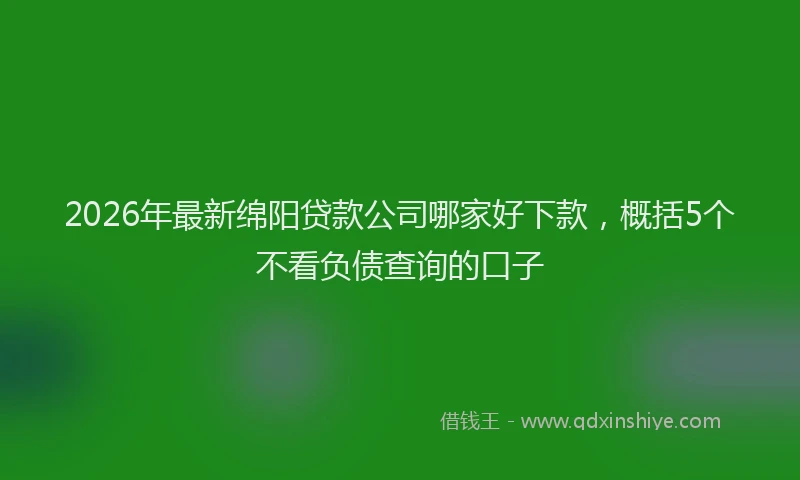 2026年最新绵阳贷款公司哪家好下款，概括5个不看负债查询的口子