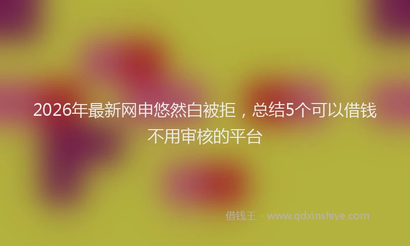 2026年最新网申悠然白被拒，总结5个可以借钱不用审核的平台