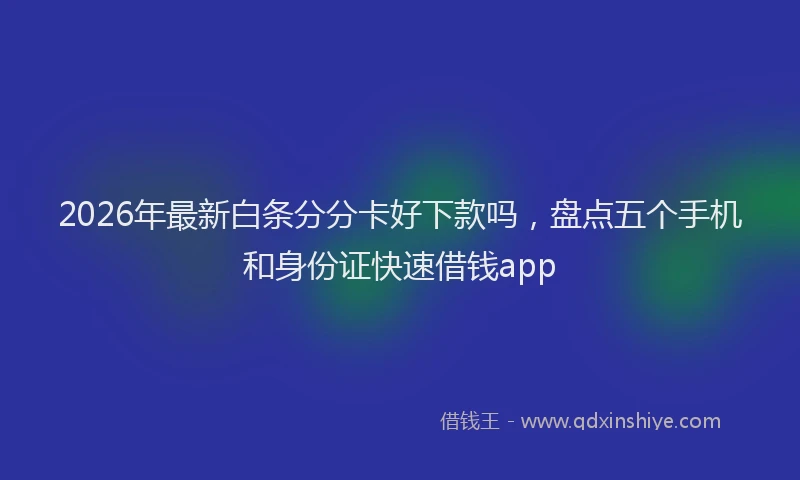 2026年最新白条分分卡好下款吗，盘点五个手机和身份证快速借钱app