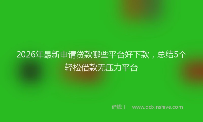 2026年最新申请贷款哪些平台好下款，总结5个轻松借款无压力平台