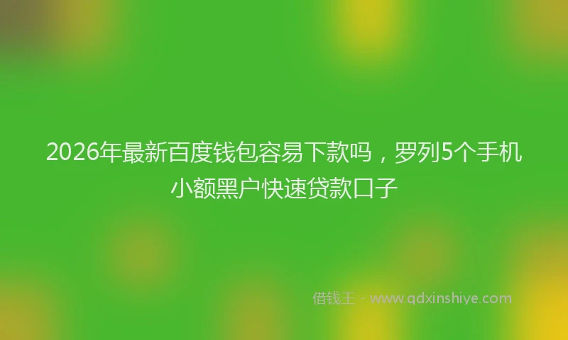 2026年最新百度钱包容易下款吗，罗列5个手机小额黑户快速贷款口子