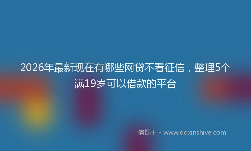 2026年最新现在有哪些网贷不看征信，整理5个满19岁可以借款的平台