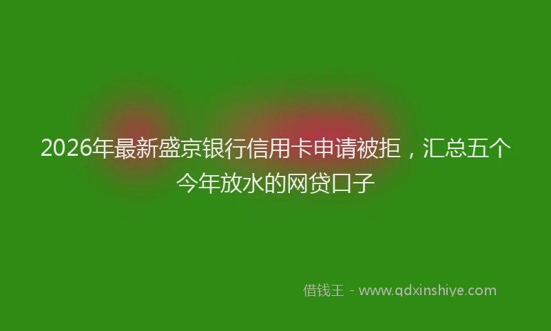 2026年最新盛京银行信用卡申请被拒，汇总五个今年放水的网贷口子