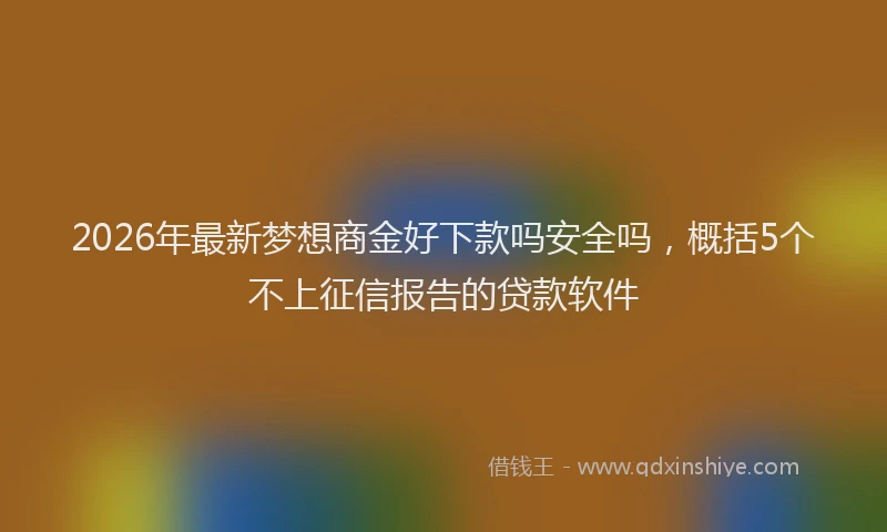 2026年最新梦想商金好下款吗安全吗，概括5个不上征信报告的贷款软件