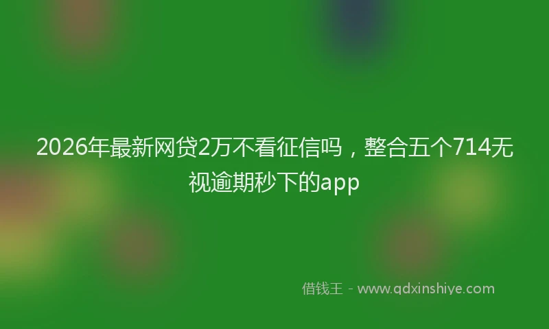 2026年最新网贷2万不看征信吗，整合五个714无视逾期秒下的app