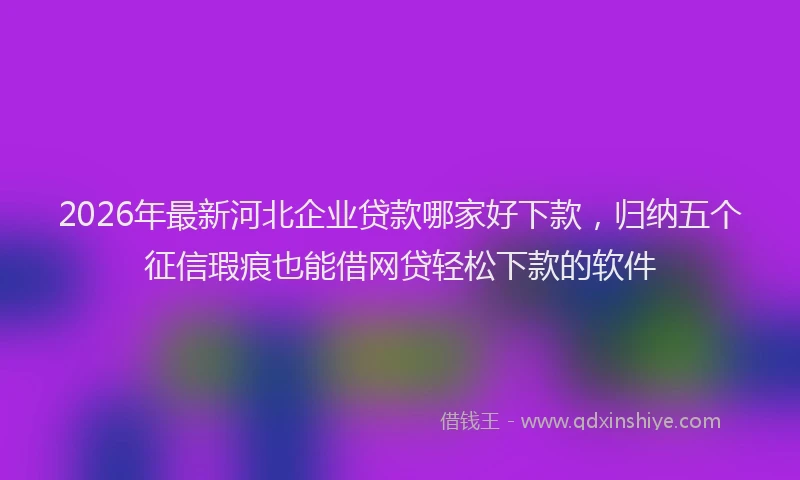 2026年最新河北企业贷款哪家好下款，归纳五个征信瑕疵也能借网贷轻松下款的软件