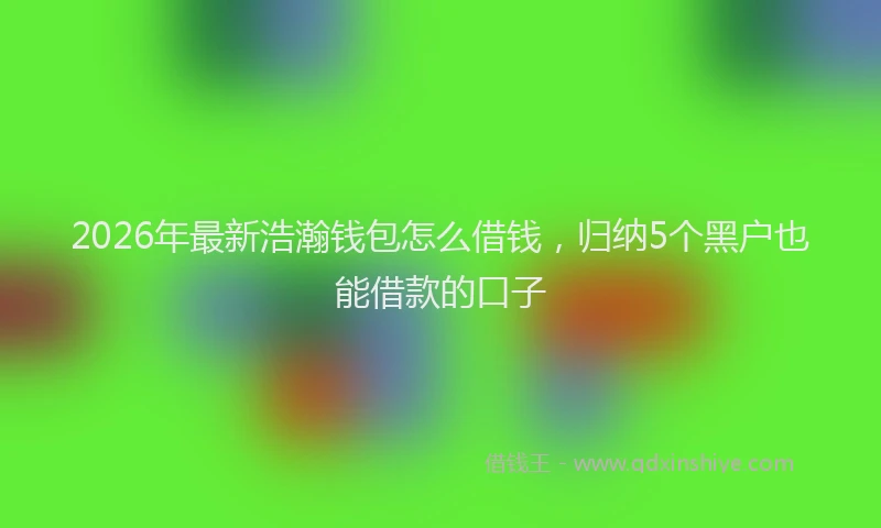 2026年最新浩瀚钱包怎么借钱，归纳5个黑户也能借款的口子
