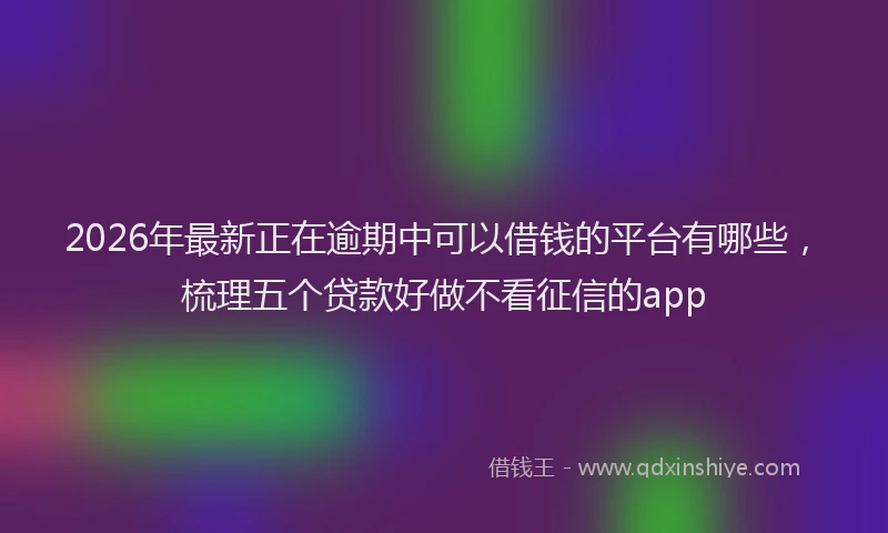 2026年最新正在逾期中可以借钱的平台有哪些，梳理五个贷款好做不看征信的app