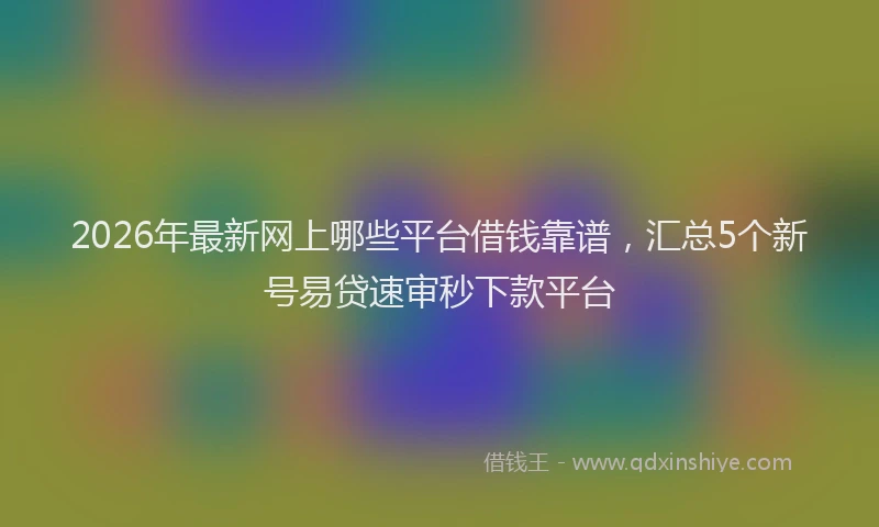 2026年最新网上哪些平台借钱靠谱，汇总5个新号易贷速审秒下款平台