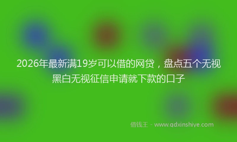 2026年最新满19岁可以借的网贷，盘点五个无视黑白无视征信申请就下款的口子