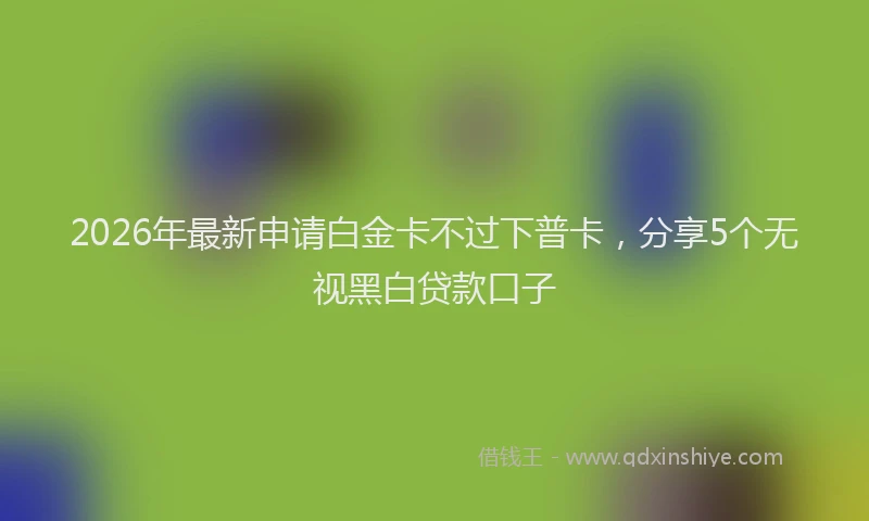 2026年最新申请白金卡不过下普卡，分享5个无视黑白贷款口子