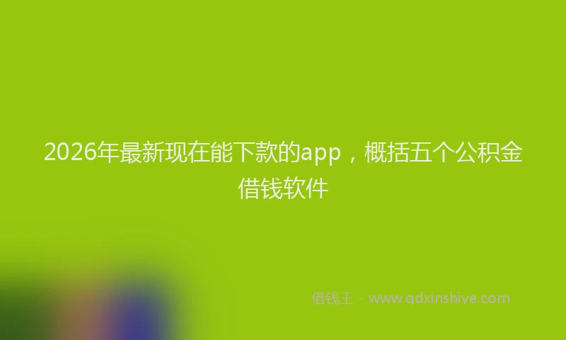 2026年最新现在能下款的app，概括五个公积金借钱软件