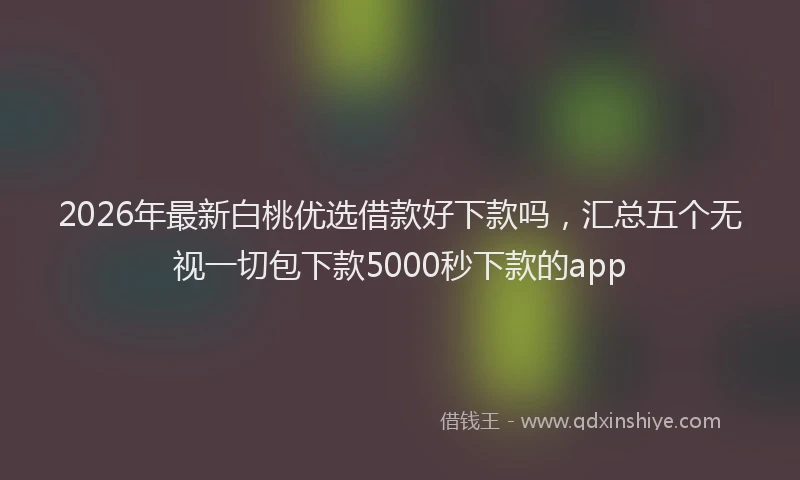 2026年最新白桃优选借款好下款吗，汇总五个无视一切包下款5000秒下款的app
