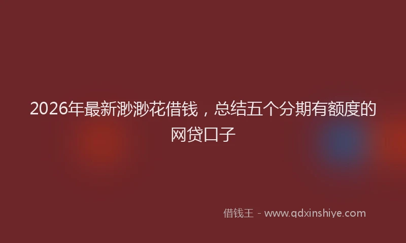 2026年最新渺渺花借钱，总结五个分期有额度的网贷口子
