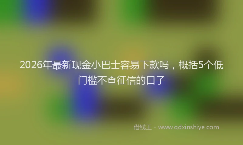 2026年最新现金小巴士容易下款吗，概括5个低门槛不查征信的口子