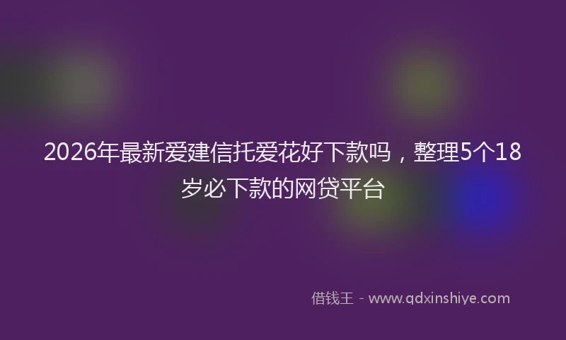 2026年最新爱建信托爱花好下款吗，整理5个18岁必下款的网贷平台