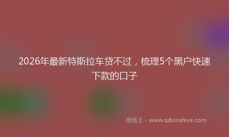 2026年最新特斯拉车贷不过，梳理5个黑户快速下款的口子