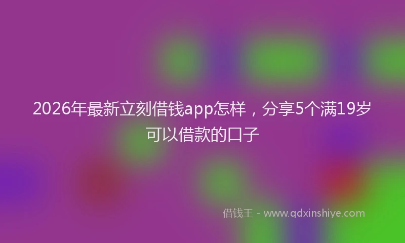 2026年最新立刻借钱app怎样，分享5个满19岁可以借款的口子