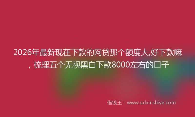 2026年最新现在下款的网贷那个额度大,好下款嘛，梳理五个无视黑白下款8000左右的口子